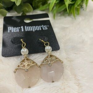 Pier 1 Gold and Cream Earrings